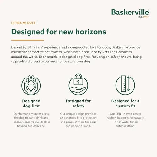 Baskerville ULTRA Dog Muzzle Size 3 | Humane Fit for Reactive Dogs, Adjustable & Padded thumbnail 8