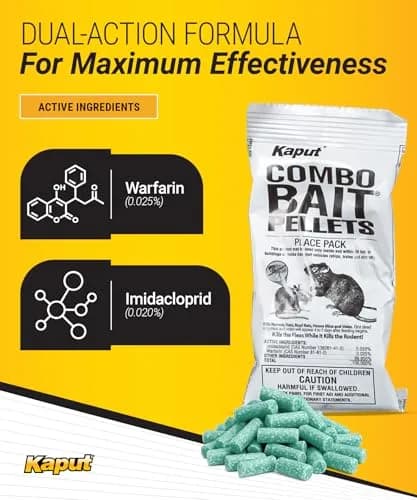 Kaput Combo Bait Pellets 2 Oz Pack of 250 | Effective Rodent & Flea Pest Control thumbnail 2