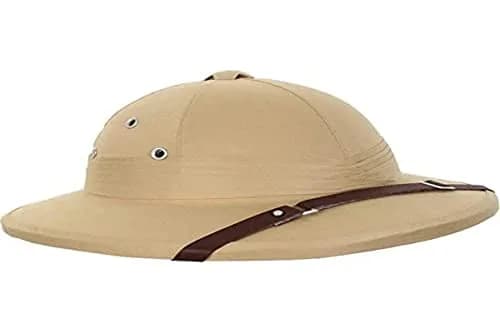 Mil-Tec French Army Tropical Pith Helmet Khaki | Reproduction Military Explorer Headwear thumbnail 1