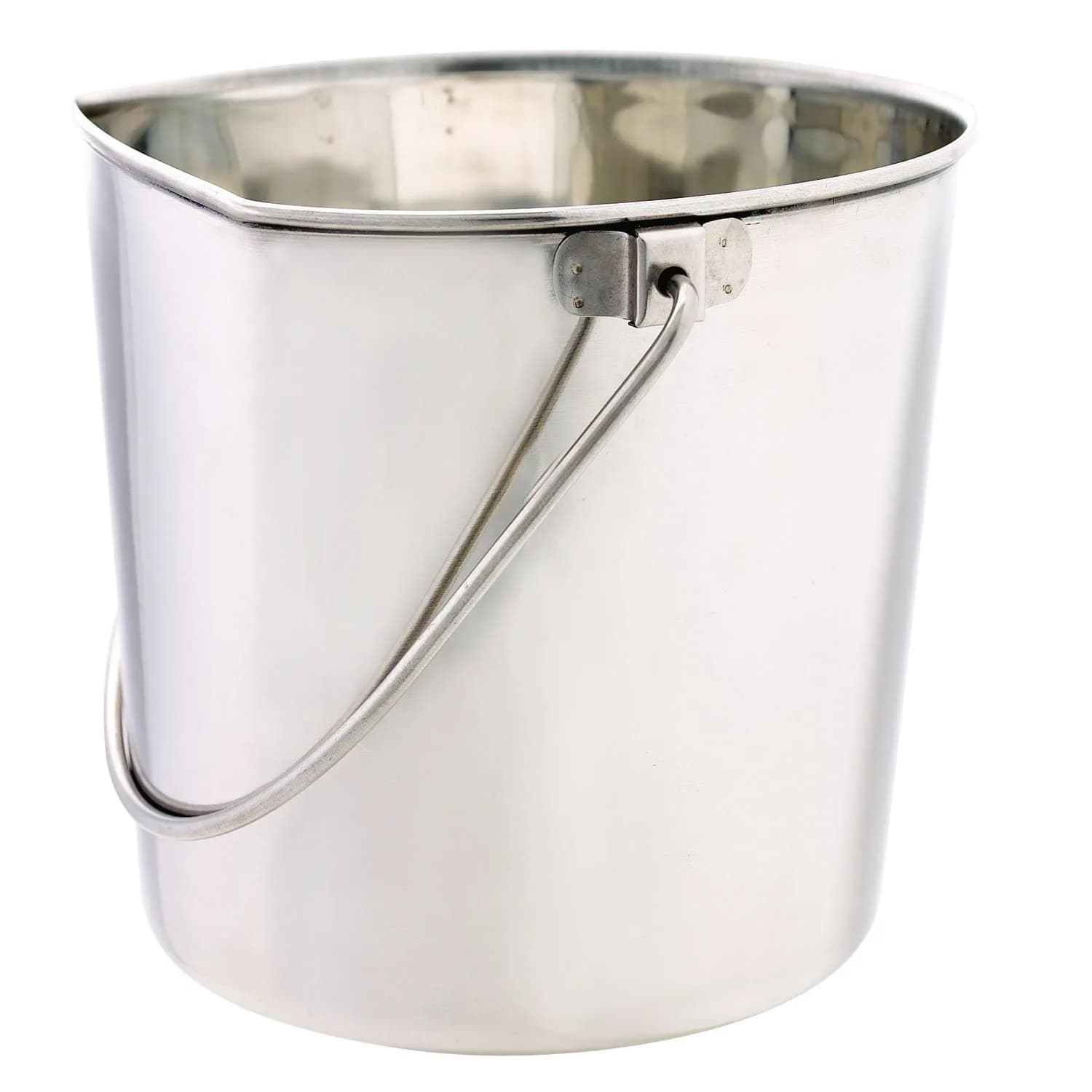 Pro Select Stainless Steel Flat Sided Pails — Durable Pails for Fences, Cages, Crates, or Kennels - 8¾", 6-Quart - main product image