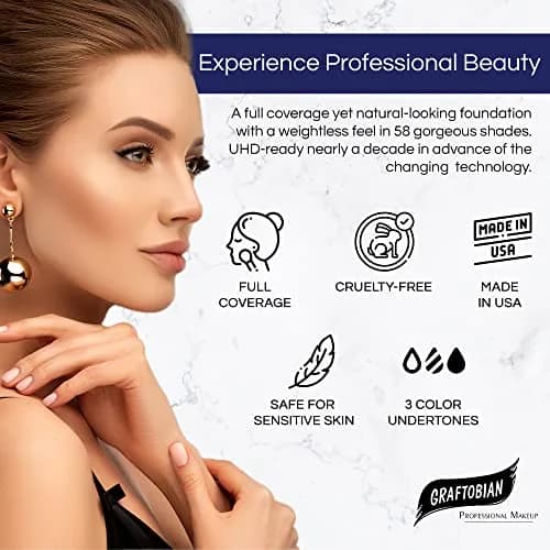 Graftobian HD Glamour Crème Foundation 0.5 oz (14.17 g) Prima Donna (N) | Weightless Full Coverage Makeup for All Skin Types thumbnail 5