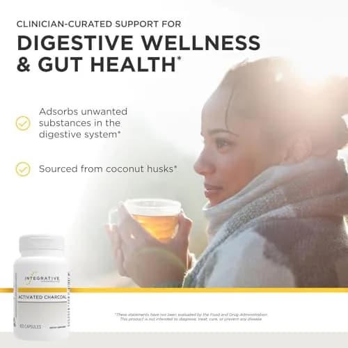 Integrative Therapeutics Activated Charcoal Capsules | 100 Count (50 Servings) Digestive & Gut Health Support thumbnail 2