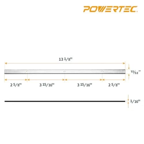 POWERTEC 13-1/8 Inch HSS Planer Blades (2-Pack, 333mm x 12mm x 1.5mm) | Premium Woodworking Replacement Knives thumbnail 4