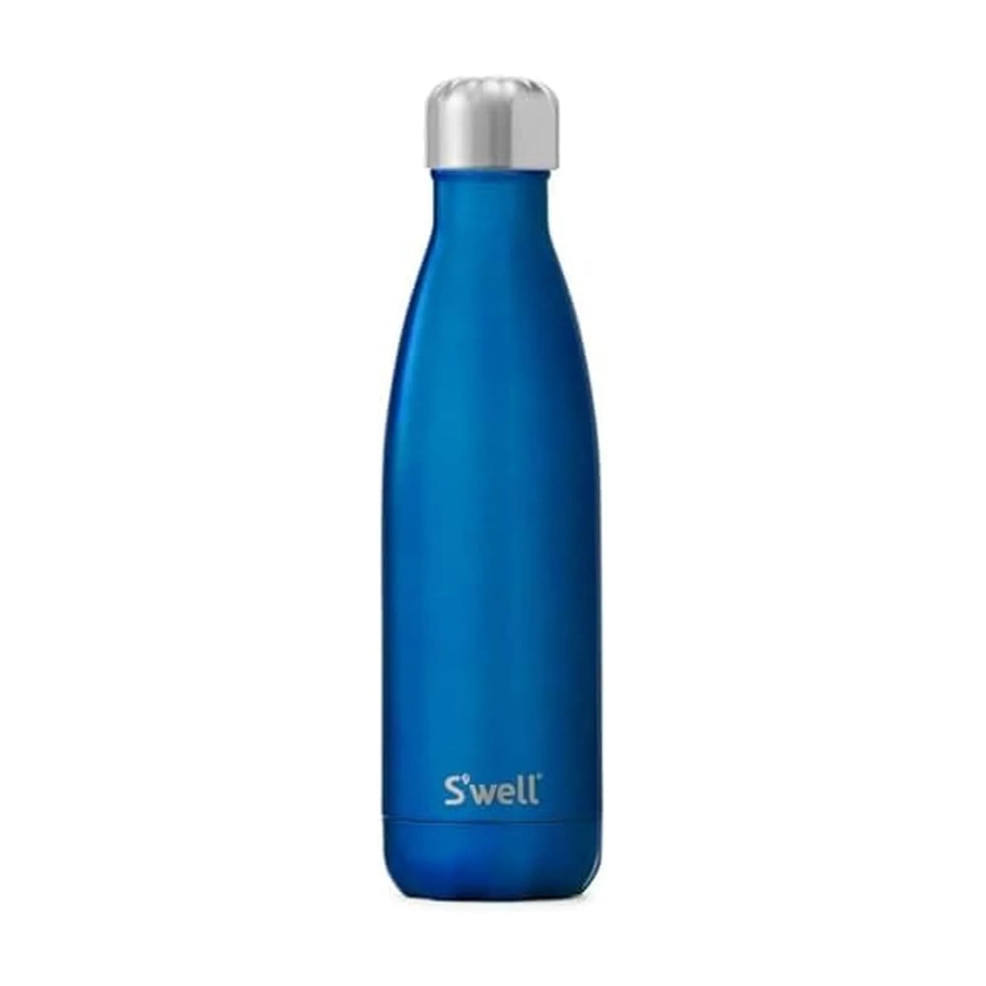 S'well Stainless Steel Water Bottle 500ml (17 Fl Oz) Silver Lining | Triple-Layered Vacuum-Insulated Container — Ocean Blue