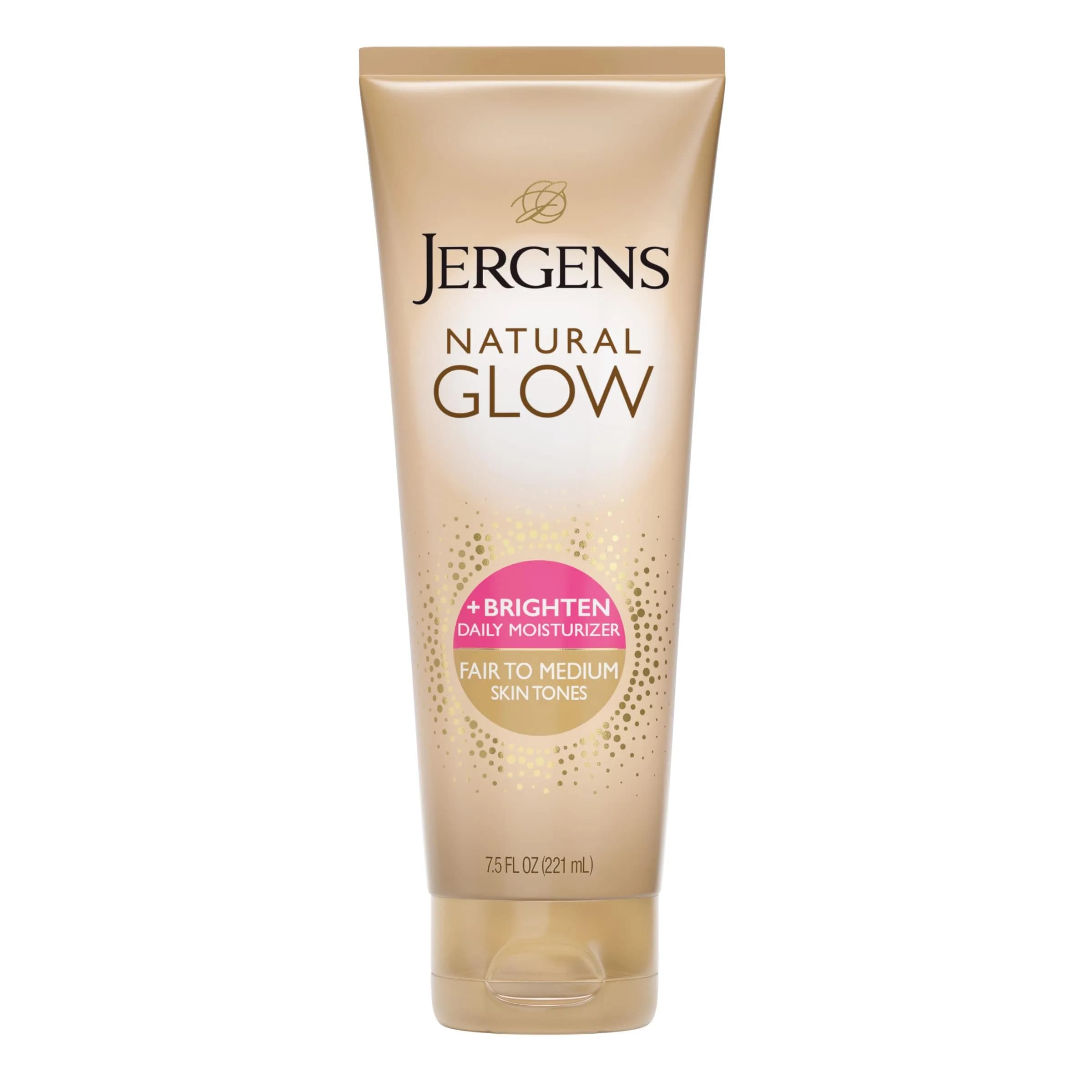 Jergens Natural Glow Self Tanner Body Lotion, Fair to Medium Skin Tone, 7.5 Oz (2x 15 Fl Oz) | Gradual Tan & Daily Moisturizer — 7.5 Fl Oz