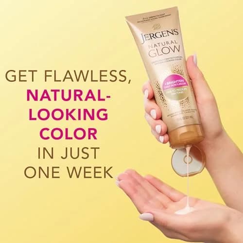 Jergens Natural Glow Self Tanner Body Lotion Fair to Medium Skin Tone 222ml (7.5 Fl Oz) | Gradual Color Build thumbnail 5