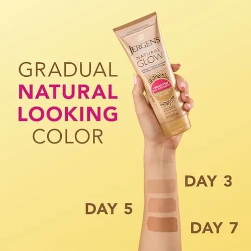 Jergens Natural Glow Self Tanner Body Lotion Fair to Medium Skin Tone 222ml (7.5 Fl Oz) | Gradual Color Build thumbnail 3