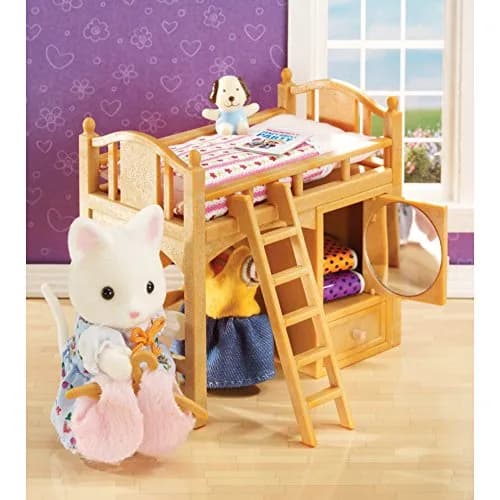 Calico Critters Loft Bed Set Dollhouse Furniture & Accessories | 1:24 Scale, Aqua thumbnail 5