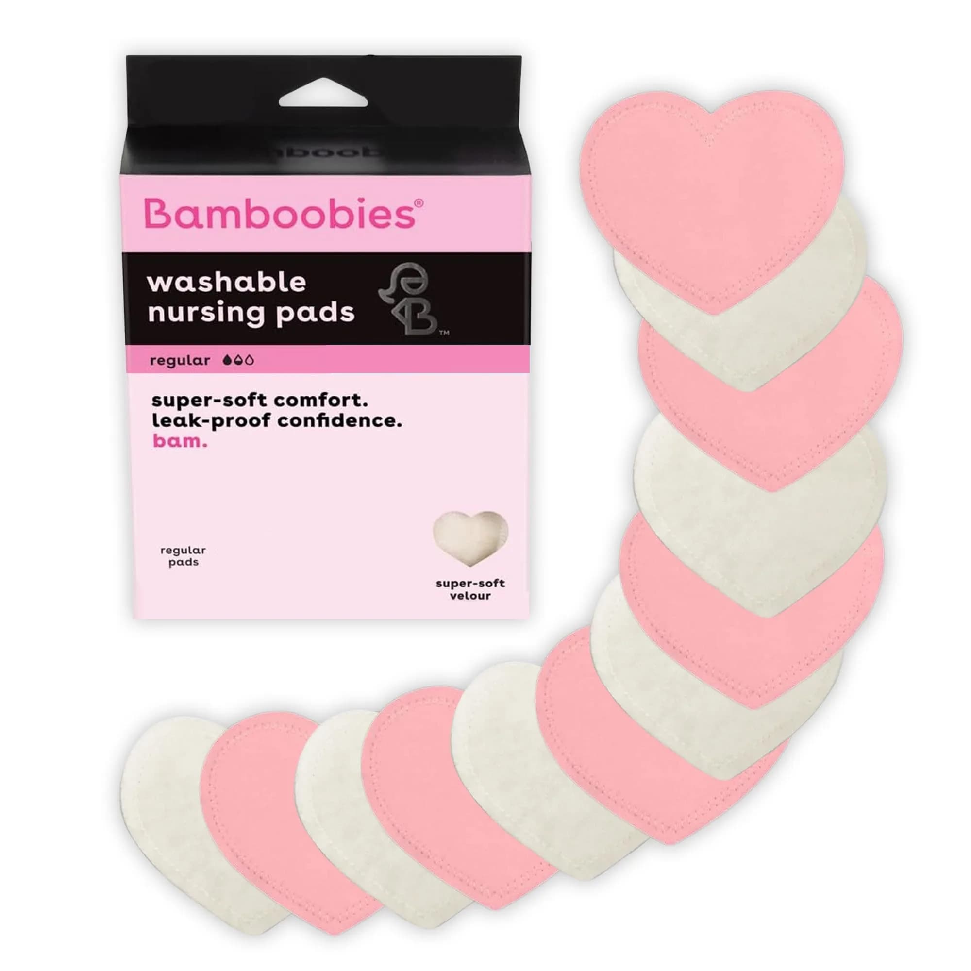 Bamboobies Soft Reusable Nursing Pads for Breastfeeding, Regular, 12 Count | Ultra-thin, discreet, great for daytime nursing - main product image