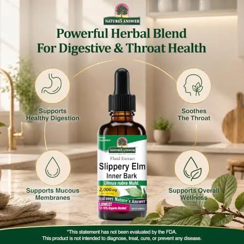 Nature's Answer Slippery Elm Extract 2000 mg | Supports Digestion & Skin, 2 fl oz (60 ml) thumbnail 2