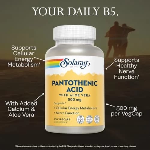 SOLARAY Pantothenic Acid 500mg | Vegan, Gluten Free, Cellular Energy Support thumbnail 3