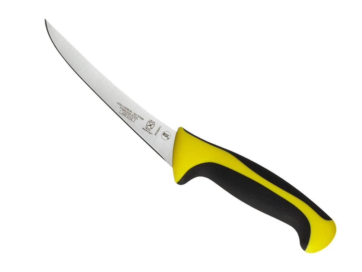 Mercer Culinary Millennia Colors Boning Knife, 6-Inch Curved, Yellow | High-Carbon Japanese Steel, Ergonomic Handle - main product image