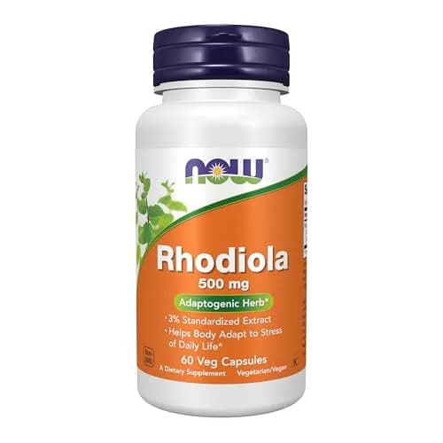 NOW Rhodiola 500 mg Adaptogenic Herb 60 Veg Caps | Supports Stress Adaptation & Energy thumbnail 1