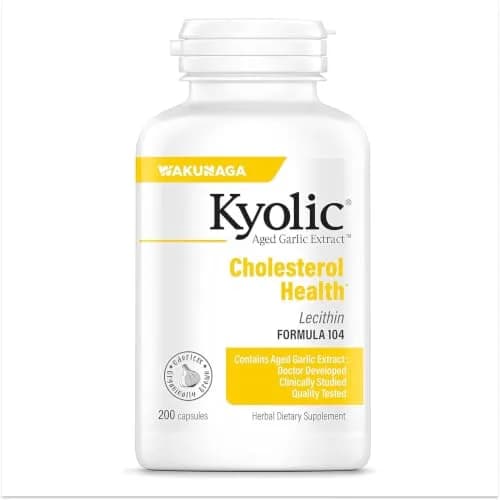 Kyolic Aged Garlic Extract Cholesterol Health Formula 104, 200 Capsules | Supports Healthy Cholesterol Levels & Cardiovascular Health thumbnail 1