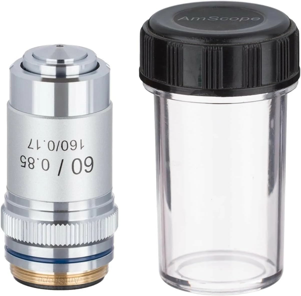 AmScope A60X 60X Achromatic Microscope Objective Lens 20mm (0.79 inches) | DIN Standard Microscope Part - main product image