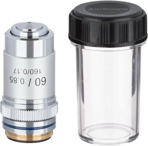 AmScope A60X 60X Achromatic Microscope Objective Lens 20mm (0.79 inches) | DIN Standard Microscope Part thumbnail 1