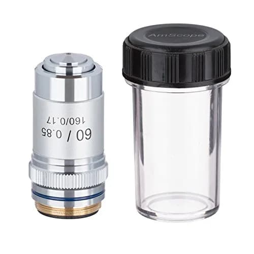 AmScope A60X 60X Achromatic Microscope Objective Lens 20mm (0.79 inches) | DIN Standard Microscope Part thumbnail 2