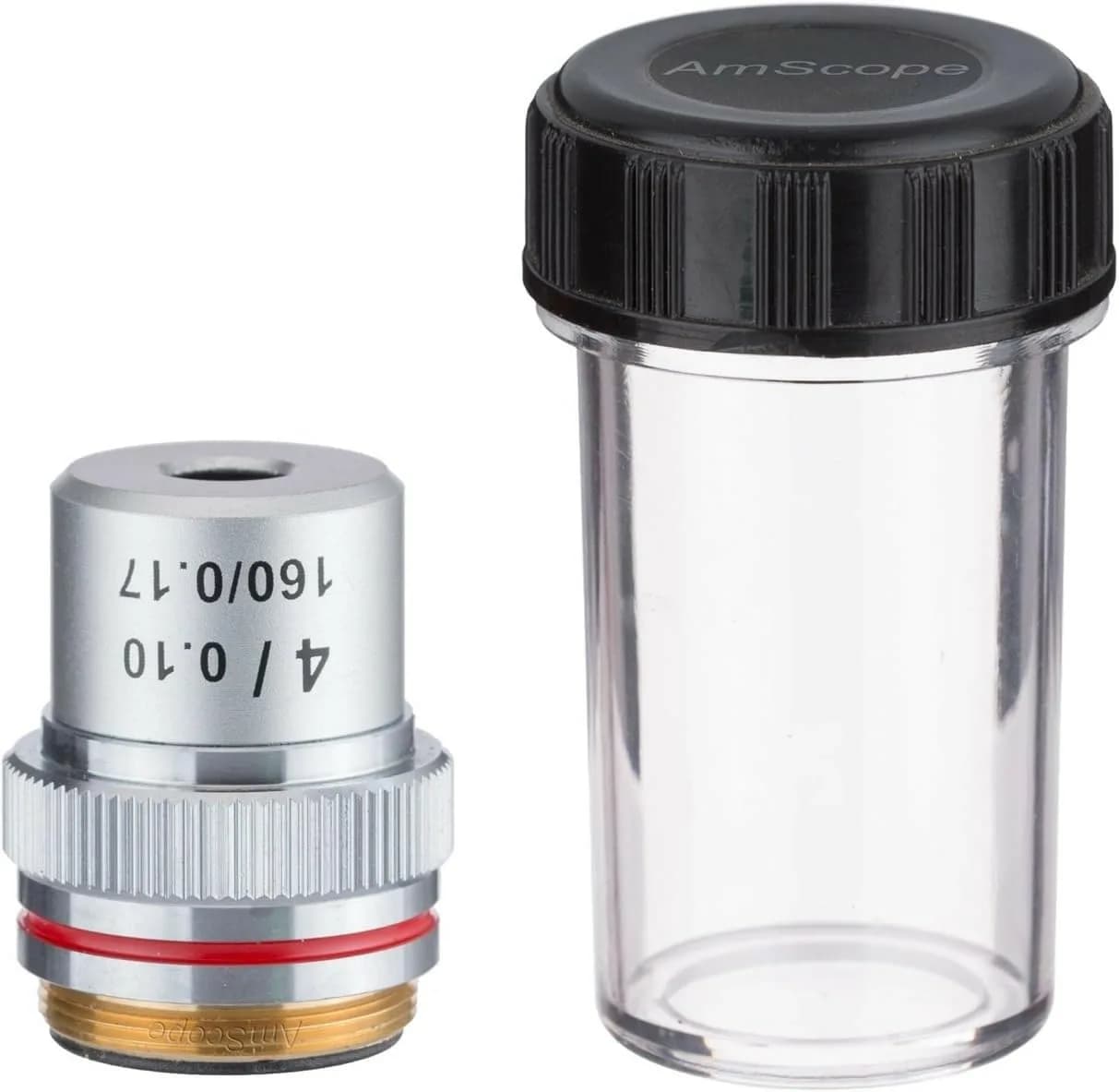 AmScope A20X 20X Achromatic Microscope Objective | DIN Standard, Metal Mount, 20mm Thread — Clear
