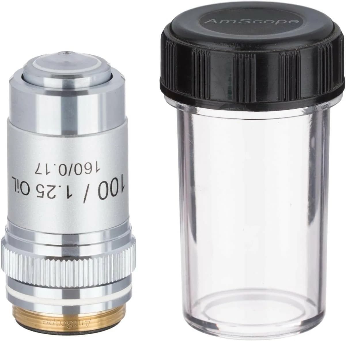 AmScope A100X Oil Achromatic Microscope Objective Lens 100X (3.4mm) | High NA 1.25 for DIN/JIS Standard Microscopes