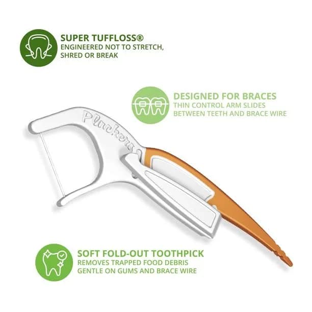 Plackers Orthopick Flosser for Braces 36 Count (Pack of 2) | Effective Plaque Removal for Braces thumbnail 4