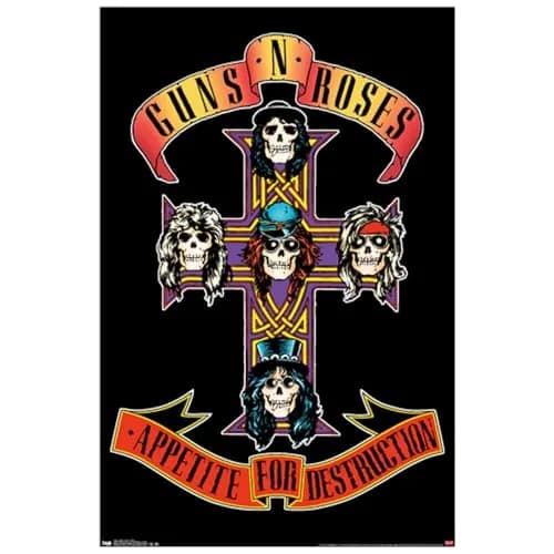 Trends International Guns N' Roses - Cross Wall Poster 56.8cm x 56.8cm (22.375" x 34") | Officially Licensed Rock Band Art thumbnail 1