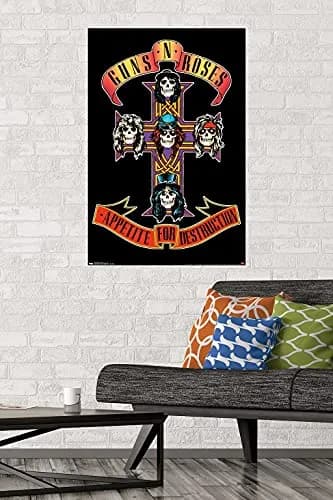 Trends International Guns N' Roses - Cross Wall Poster 56.8cm x 56.8cm (22.375" x 34") | Officially Licensed Rock Band Art thumbnail 2