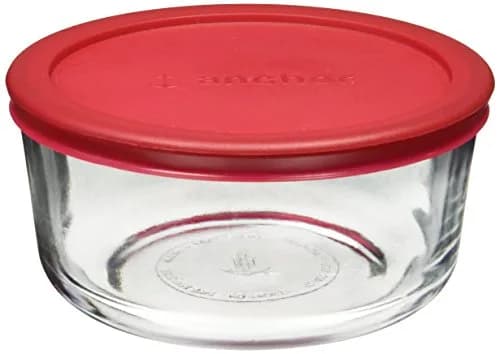 Anchor Hocking Classic Glass Food Storage Container with Red Lid, 4 Cup (946ml / 4 Cups) | Airtight & Leak-Proof for Indian Kitchens thumbnail 1