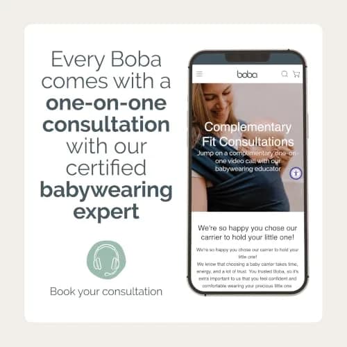 Boba Baby Wrap Carrier - Stretch Cotton Newborn Sling, Grey | Ergonomic, Hip-Healthy & Supportive thumbnail 7