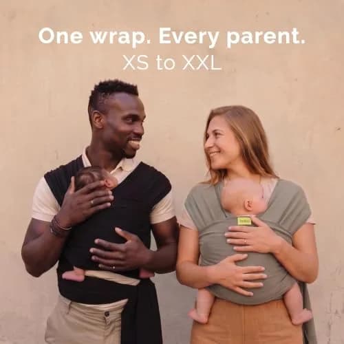 Boba Baby Wrap Carrier - Stretch Cotton Newborn Sling, Grey | Ergonomic, Hip-Healthy & Supportive thumbnail 3