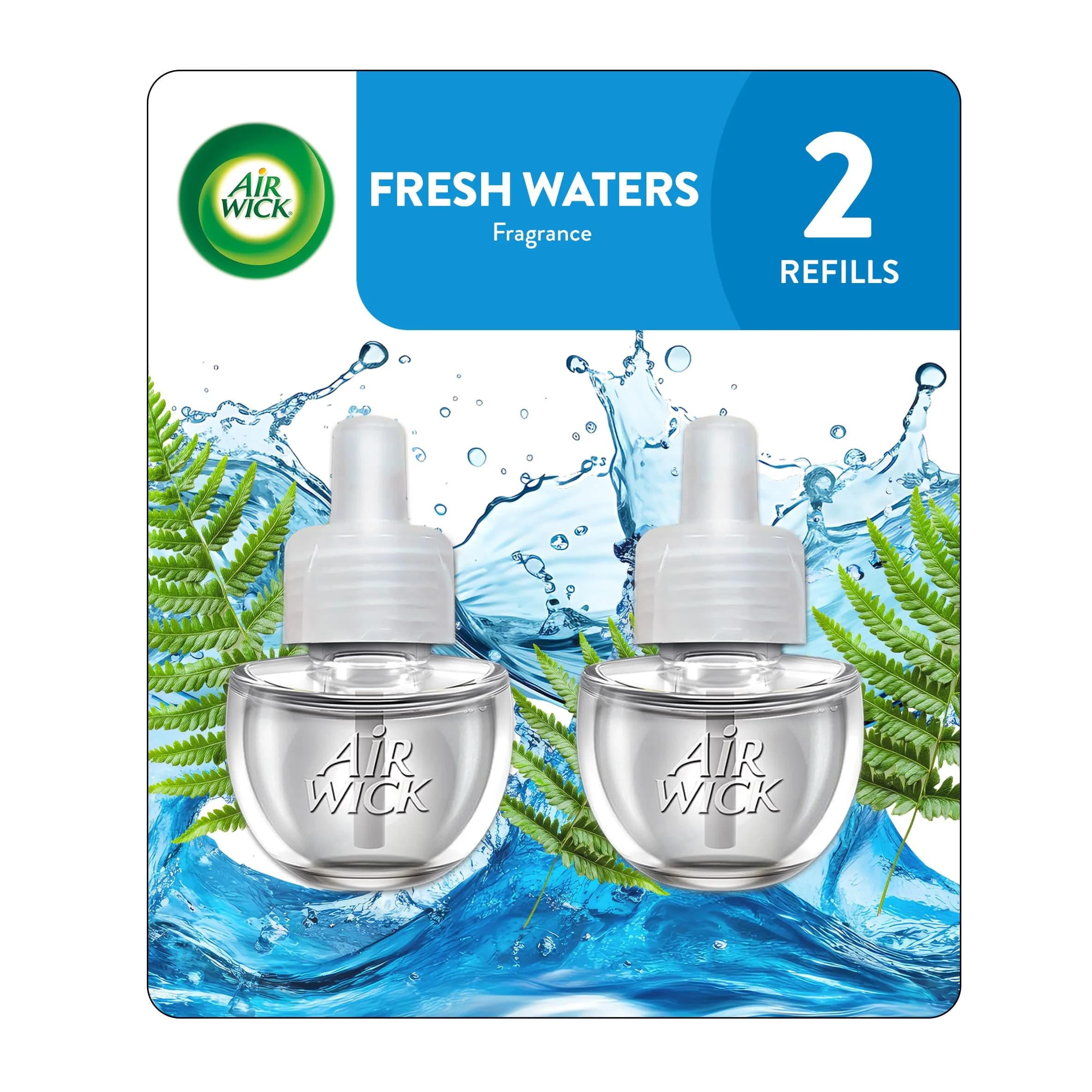 Air Wick Plug In Refills Fresh Waters Scented Oil 2ct | Infused with Essential Oils