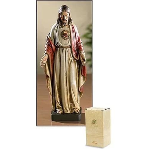 Avalon Gallery Catholic Saints Figurine - Toscana Collection Religious Statue, 8" H, Sacred Heart | Traditional Catholic Decor thumbnail 2