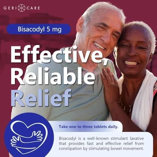 GeriCare Bisacodyl 5 mg Coated Tablet | Gentle Overnight Constipation Relief | 200 Count thumbnail 5