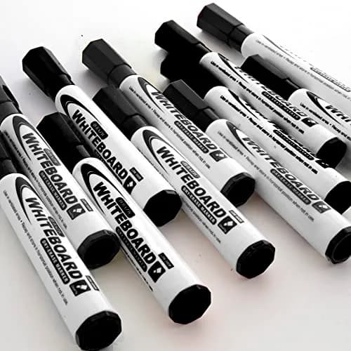 BAZIC PRODUCTS Black Chisel Tip Dry Erase Markers, Low-Odor, 3 Count | Writes Bold or Broad Lines on Whiteboards thumbnail 2