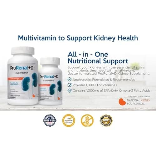 Nephroceuticals ProRenal+D with Omega-3 Fish Oil 180 Softgels thumbnail 4