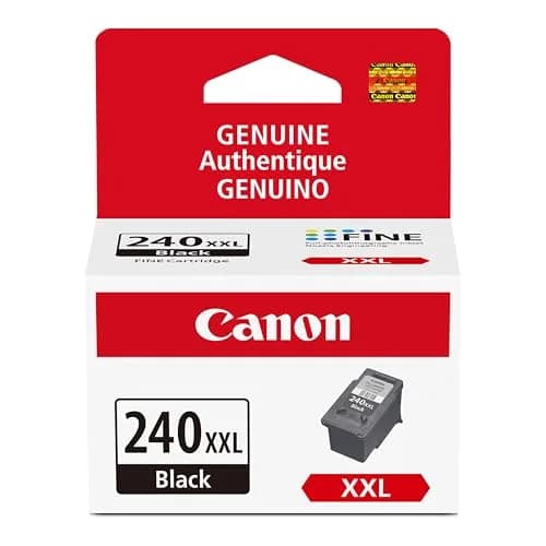 Canon PG-240 XXL Genuine Black Ink Cartridge, 600 Pages | Pigment Black Ink thumbnail 1