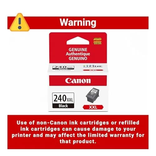 Canon PG-240 XXL Genuine Black Ink Cartridge, 600 Pages | Pigment Black Ink thumbnail 2
