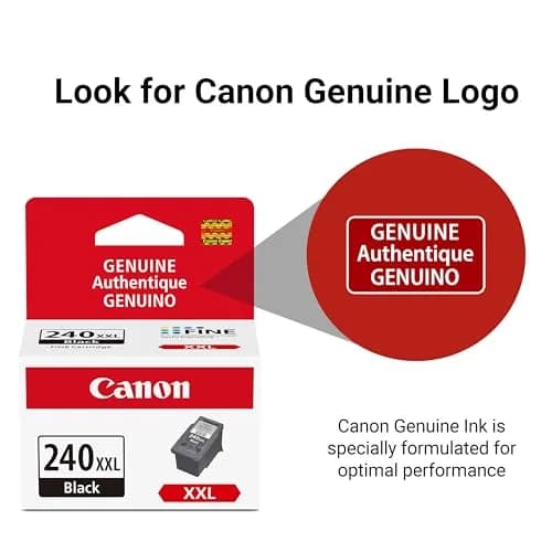 Canon PG-240 XXL Genuine Black Ink Cartridge, 600 Pages | Pigment Black Ink thumbnail 3