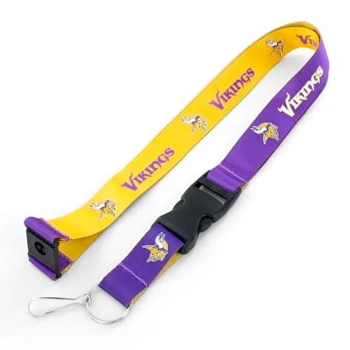 aminco NFL Minnesota Vikings Reversible Lanyard, Team Colors, 24-inch Length | Show Your Team Pride Anywhere thumbnail 1