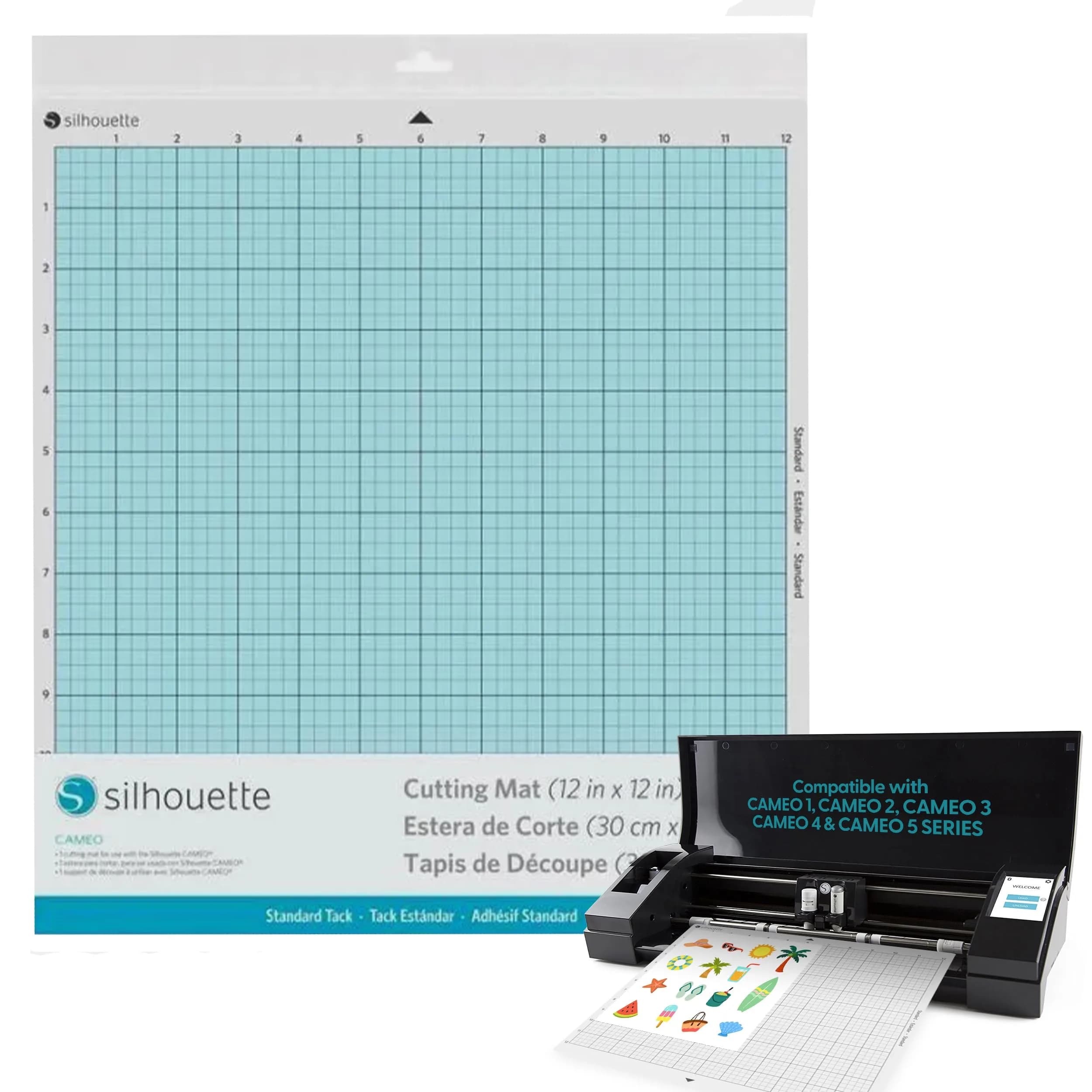 Silhouette Cameo Replacement Cutting Mat | 12-inch Square Vinyl Craft Surface