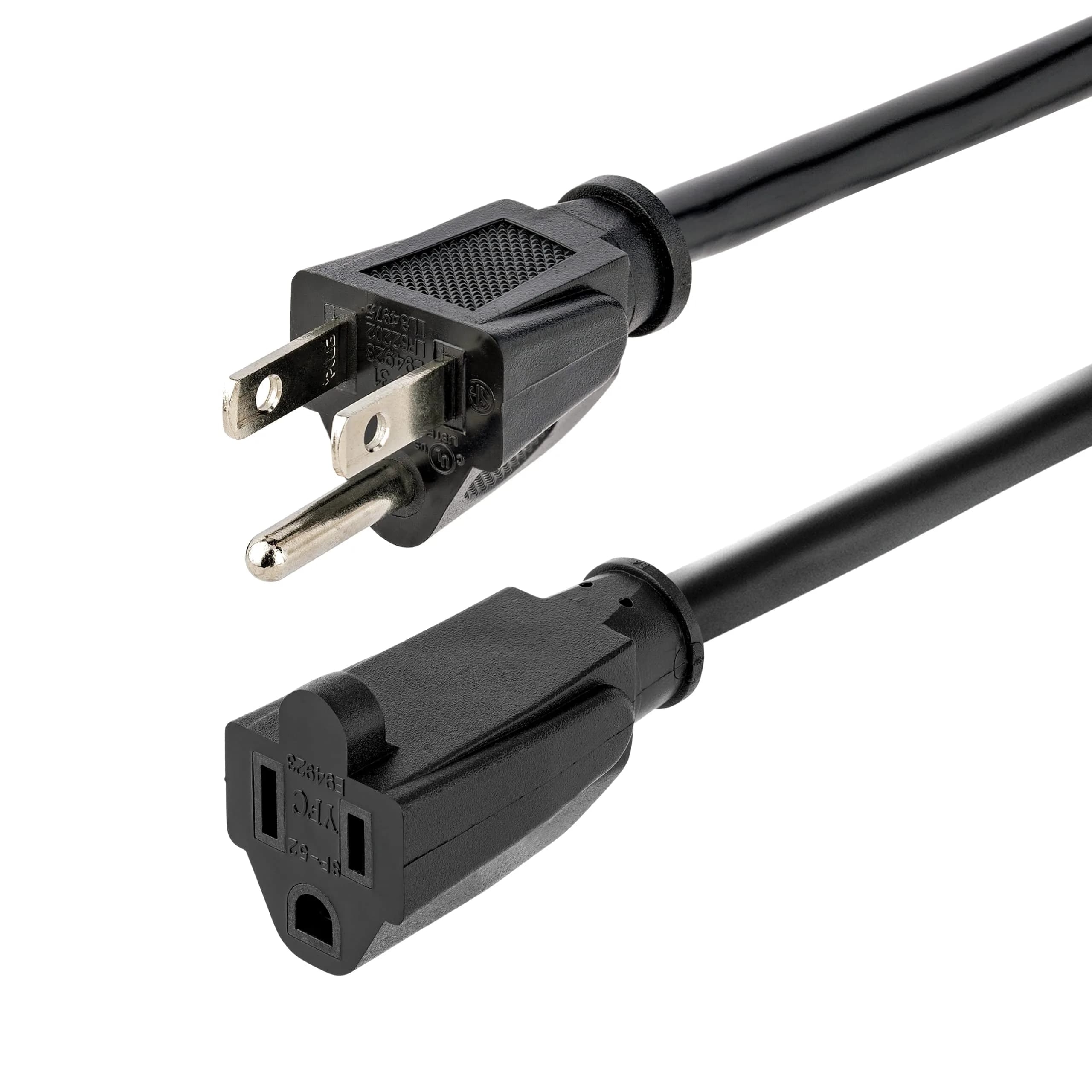 StarTech.com Heavy Duty Extension Cord 1.8m (6ft) 15A 125V 14AWG Black | UL Listed Power Cable for Servers & PCs