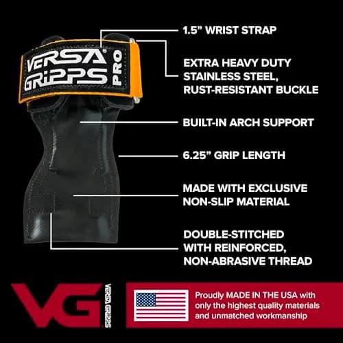 Versa Gripps PRO Wrist Straps Medium/Large Camo | Built-in Arch Support for Weightlifting thumbnail 2