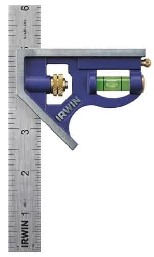 IRWIN Tools Combination Square Metal-Body 6-Inch (1794468) Blue | Accurate 90° & 45° Readings thumbnail 1