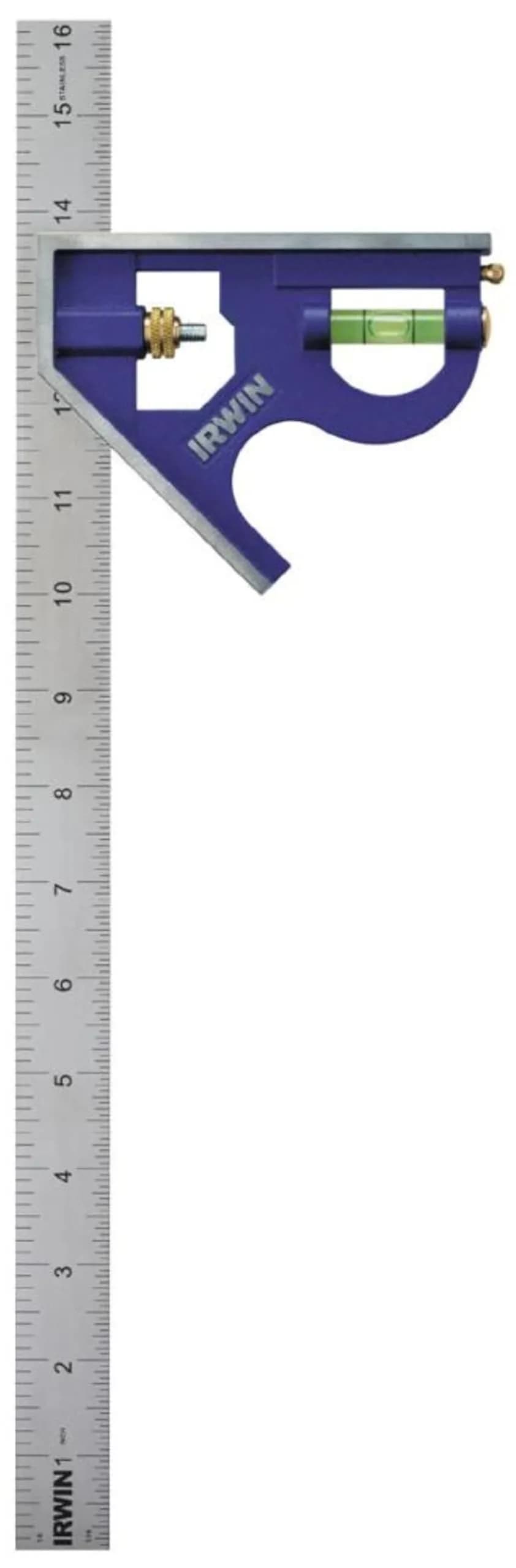 IRWIN Tools Combination Square Metal-Body 16-Inch (1794471) Blue | Accurate 90 & 45 Degree Layout - main product image