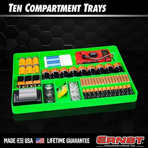 Ernst Manufacturing 10 Compartment Drawer Organizer Tray 40.2cm (16 Inches) | Stackable, Fuel & Solvent Resistant for Automotive Tools thumbnail 4