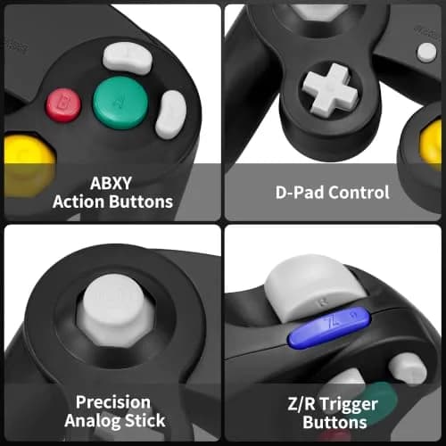 CirKa Wired Controller for Nintendo GameCube & Wii - Black | Dual Analog Joysticks & Vibration thumbnail 3