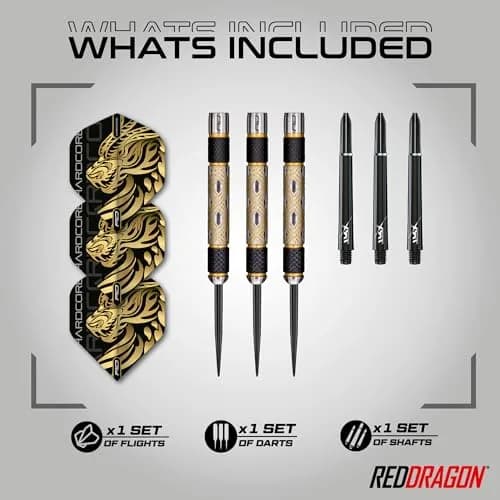 RED DRAGON Golden Eyes 30g Steel Tip Darts Set | 85% Tungsten thumbnail 2