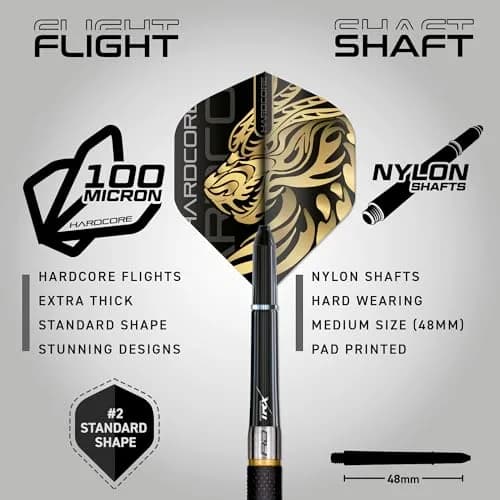 RED DRAGON Golden Eyes 30g Steel Tip Darts Set | 85% Tungsten thumbnail 3