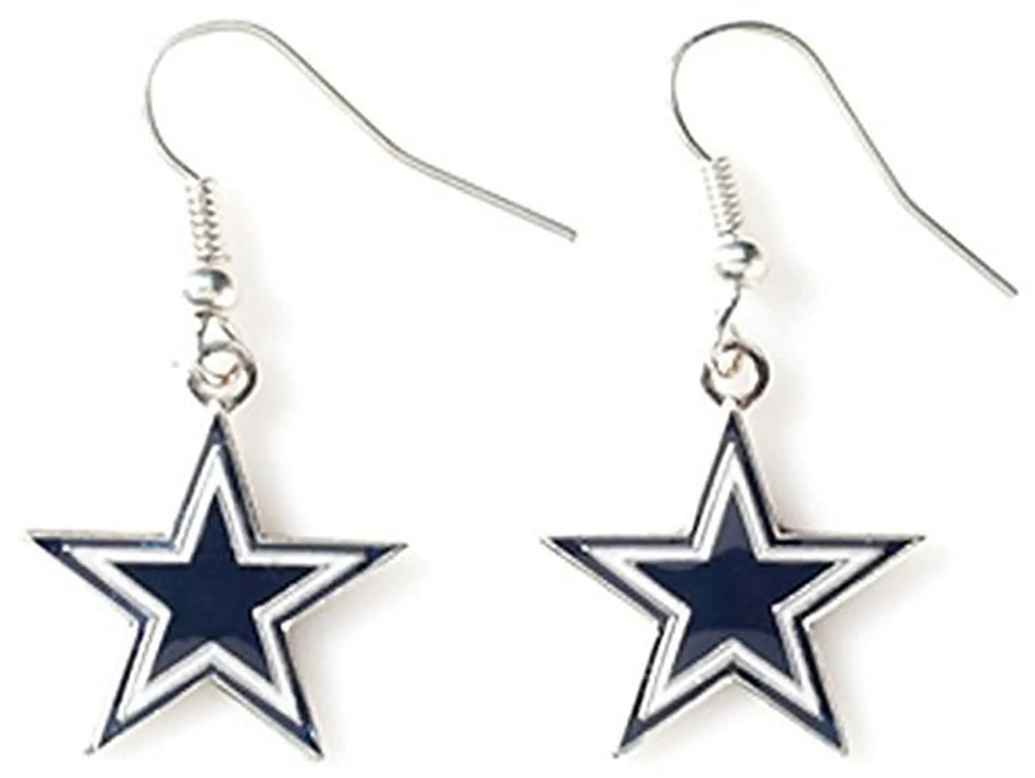 aminco NFL Dallas Cowboys Logo Dangler Earrings , Silver, Size 2.5 | Stylish Fan Spirit (110 characters) - main product image