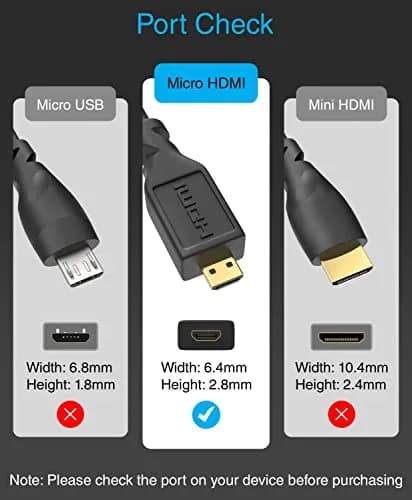 BlueRigger Micro HDMI to HDMI Cable 1.83m (6FT) | 4K@60Hz HDR 18Gbps thumbnail 3
