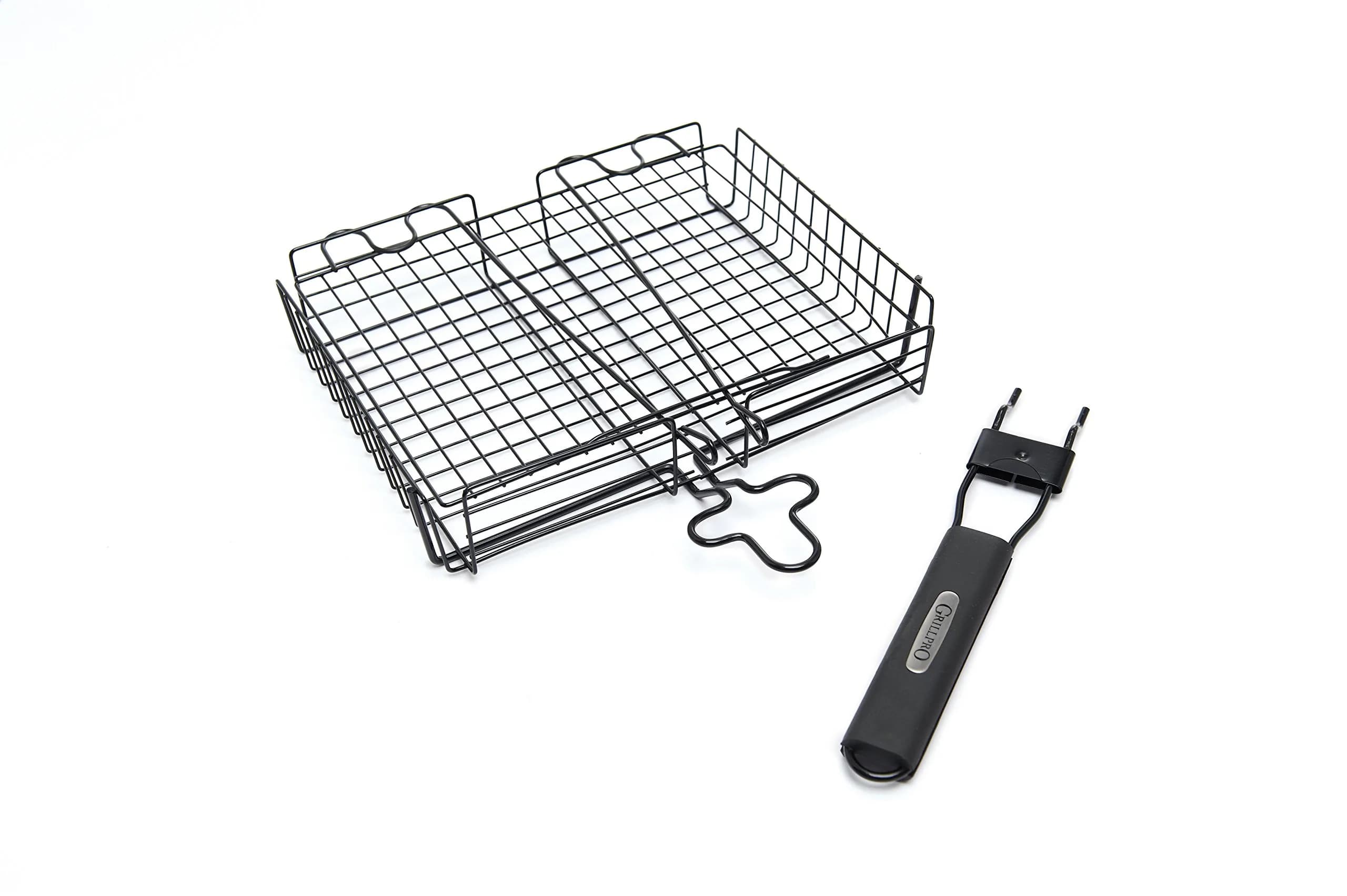 GrillPro 24876 Deluxe Non Stick Broiler Basket with Detachable Handle | Versatile Grilling Accessory - main product image